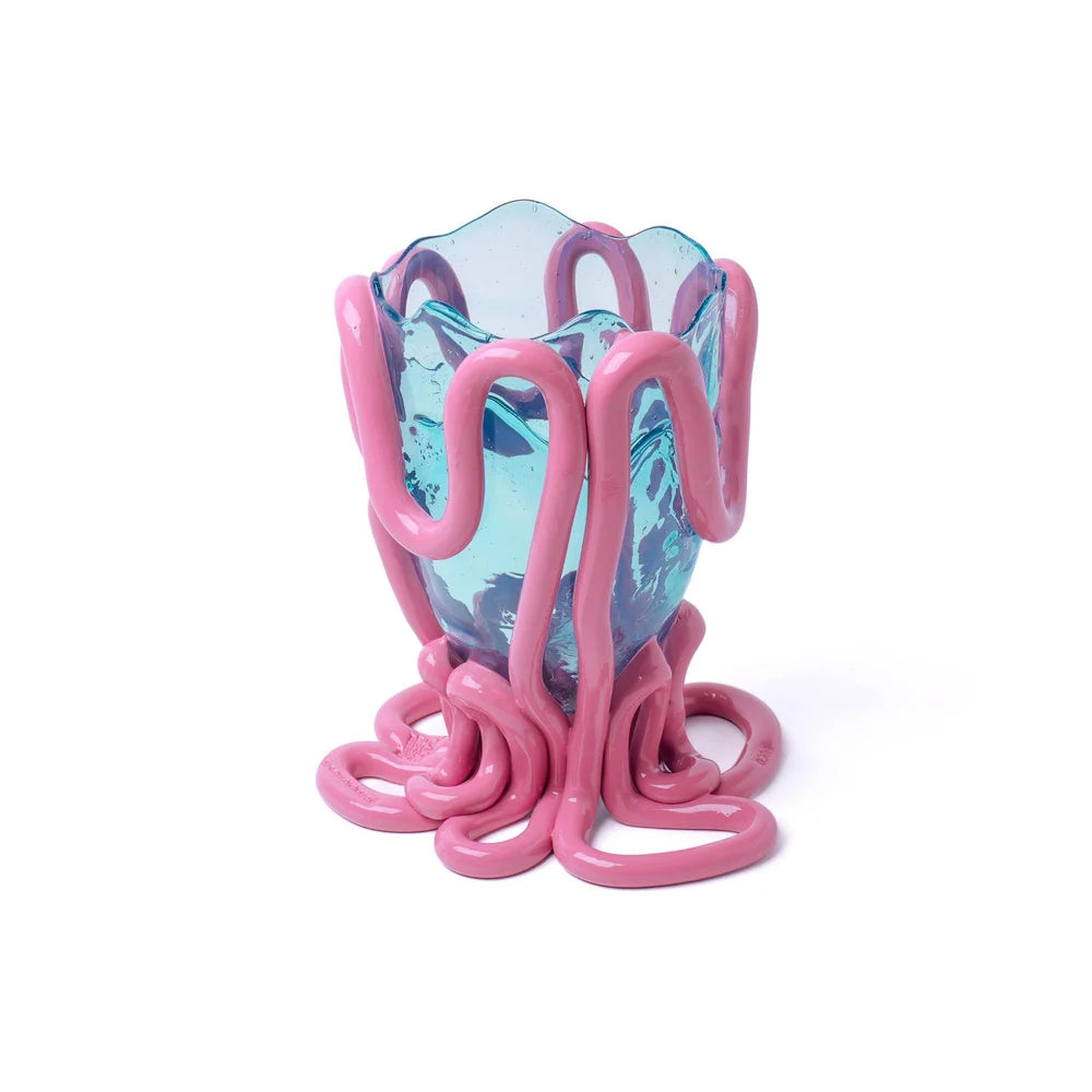 Indian Summer Vase M Aqua & Mauve