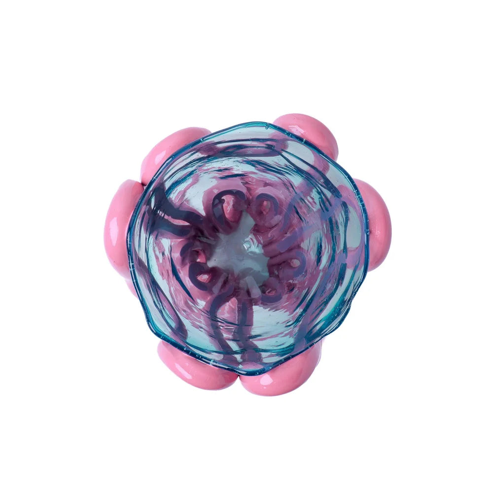 Indian Summer Vase M Aqua & Mauve