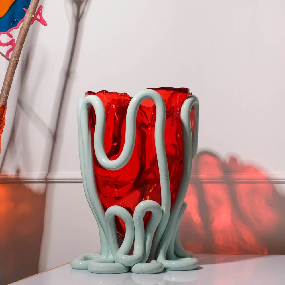 Indian Summer Vase S Red Matt Aqua PRE-ORDER