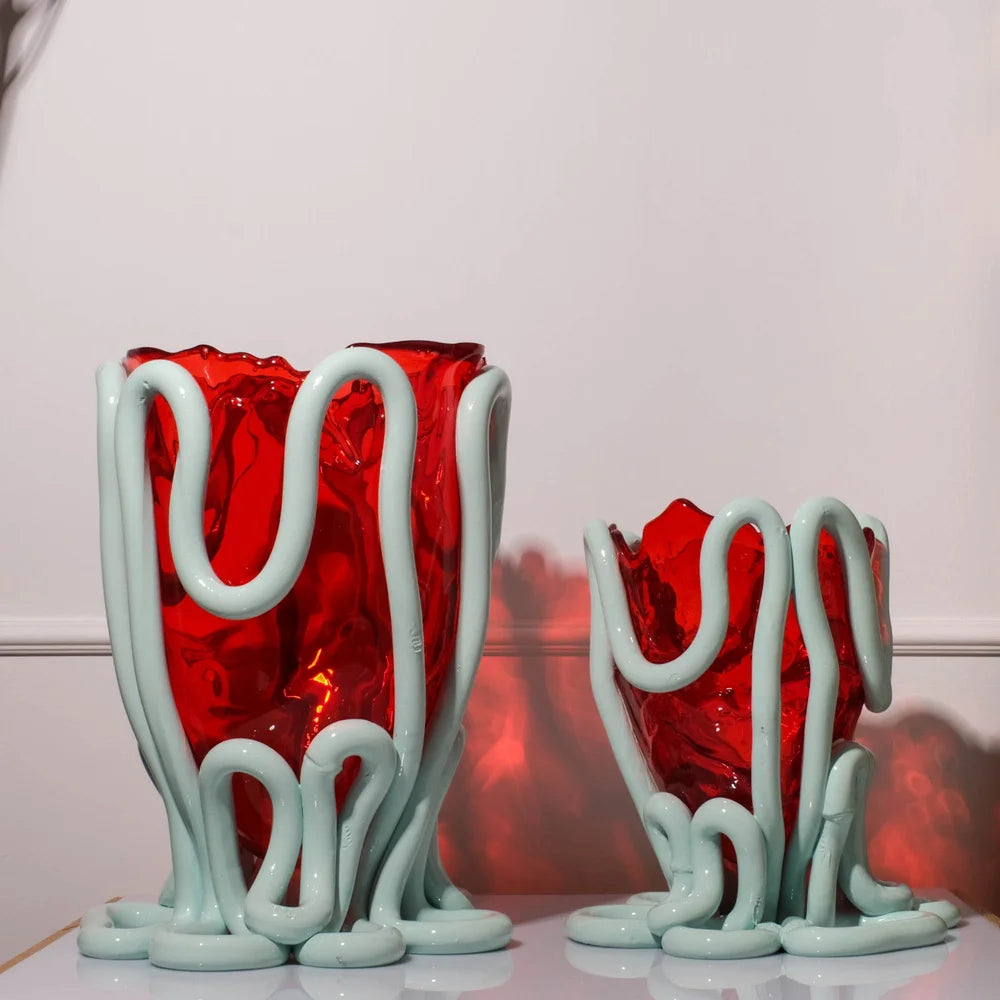 Indian Summer Vase S Red Matt Aqua PRE-ORDER