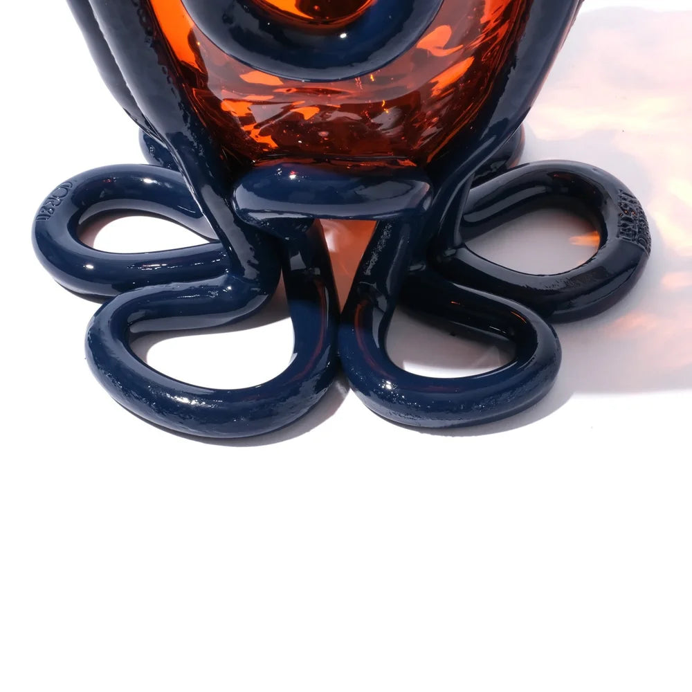 Indian Summer Vase M Orange & Marine Blue