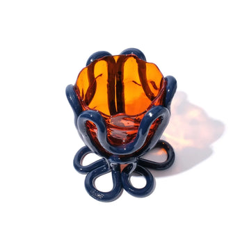 Indian Summer Vase M Orange & Marine Blue