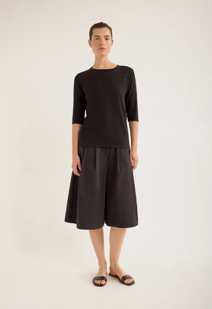 Max Linen Tee Black