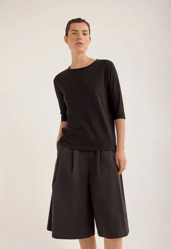 Max Linen Tee Black