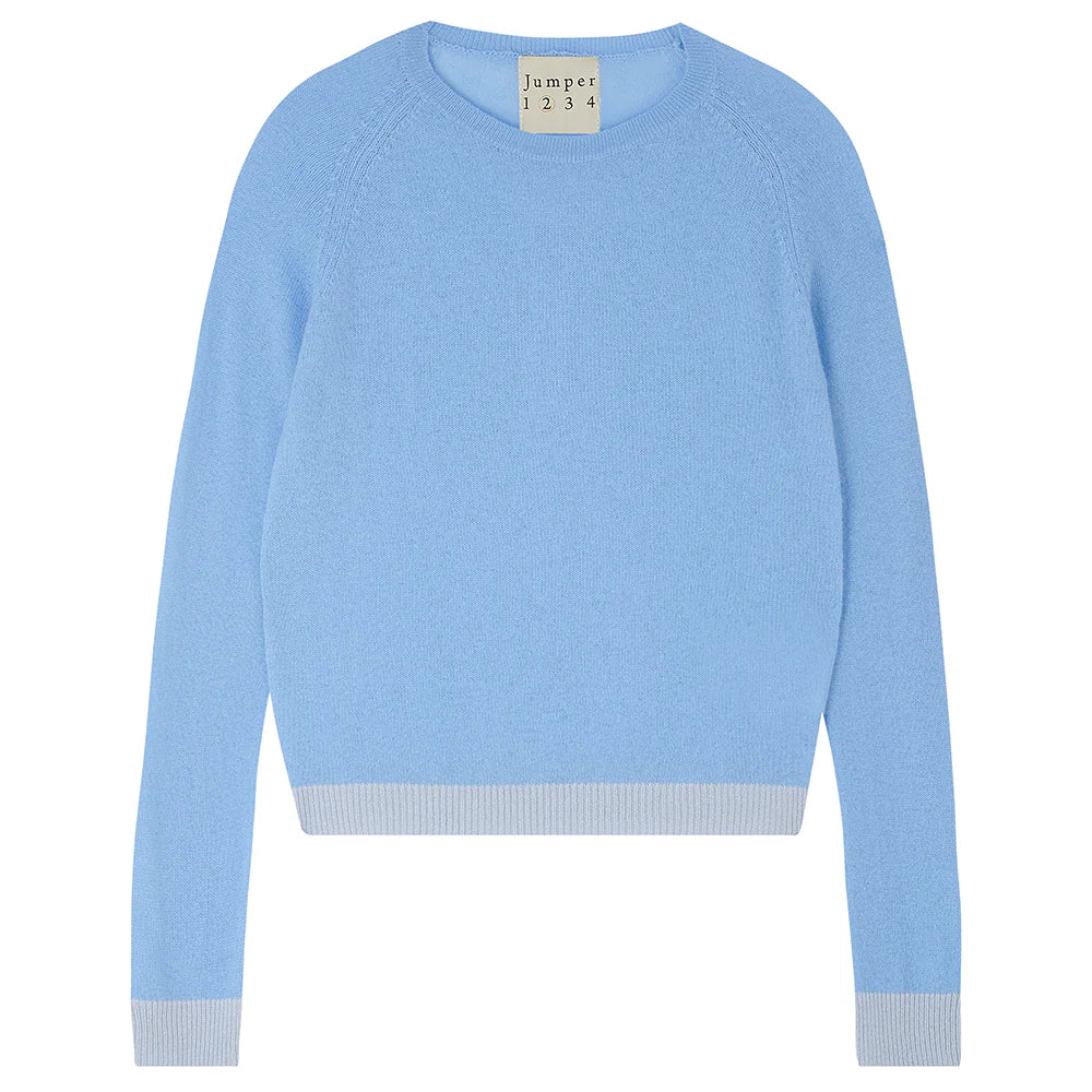 Contrast Crew Sweater Blue