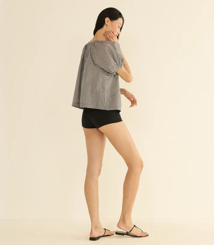 June Top Noir Gingham
