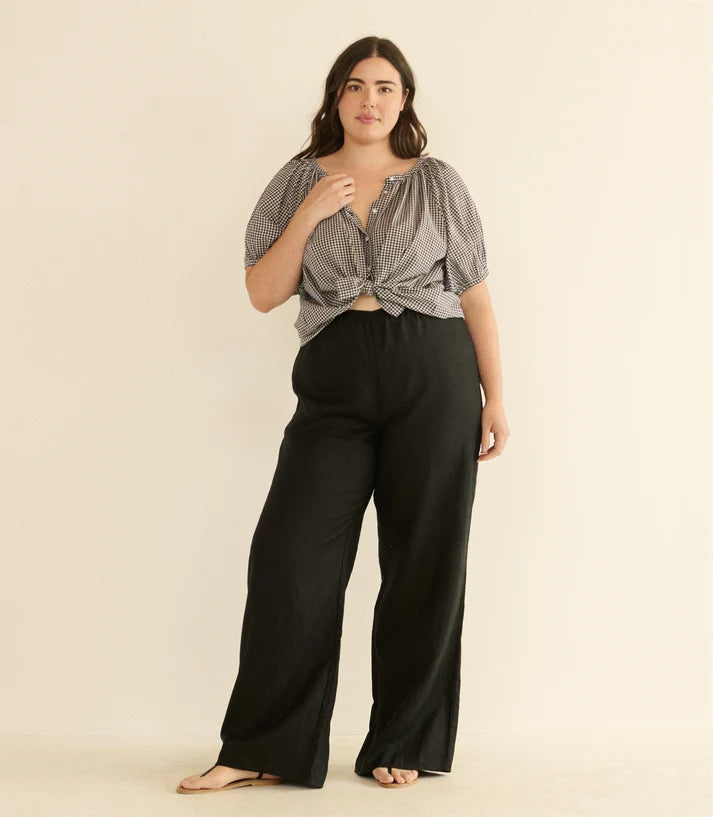 June Top Noir Gingham