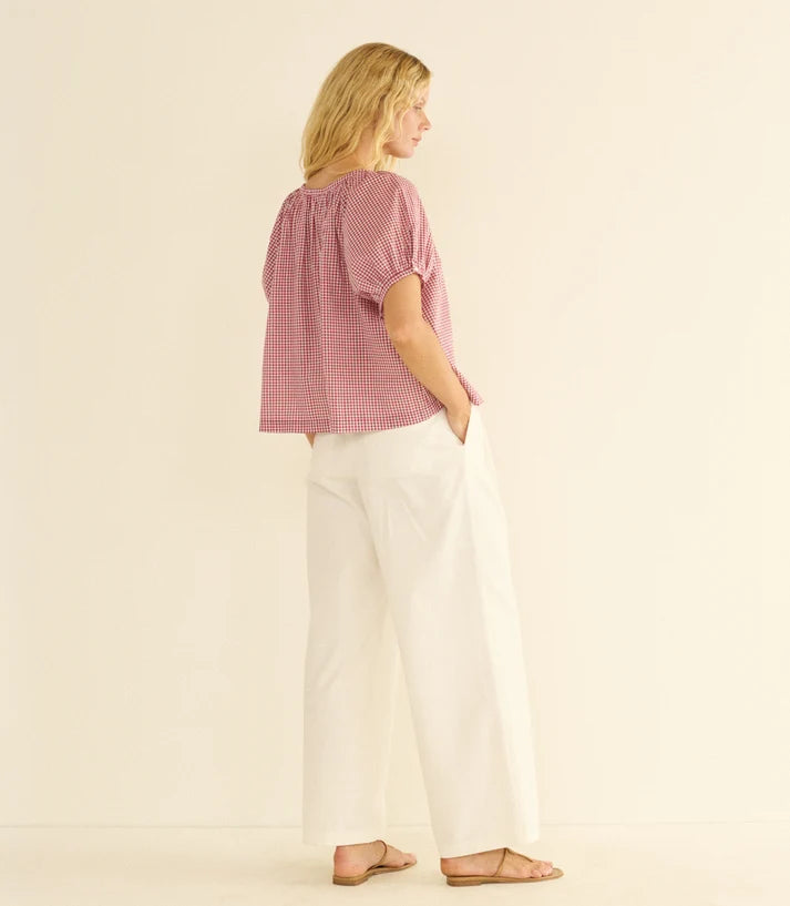 June Top Mulberry Gingham