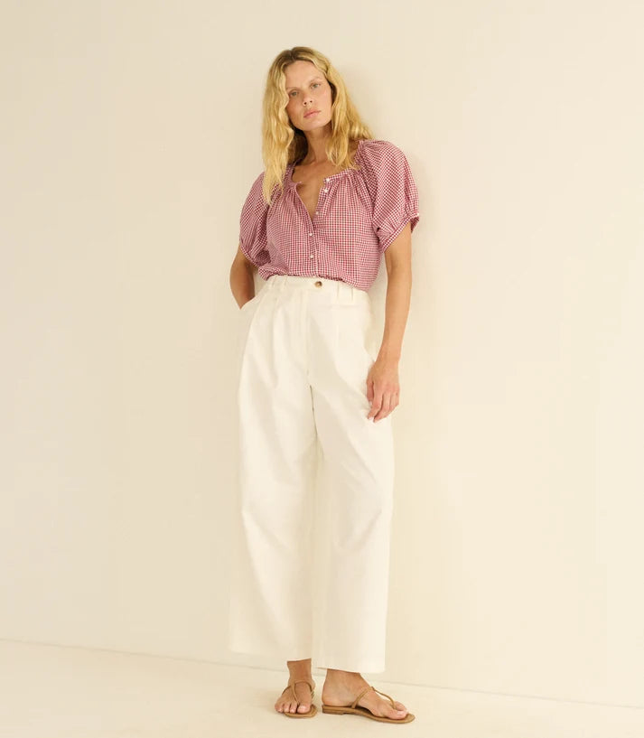 June Top Mulberry Gingham
