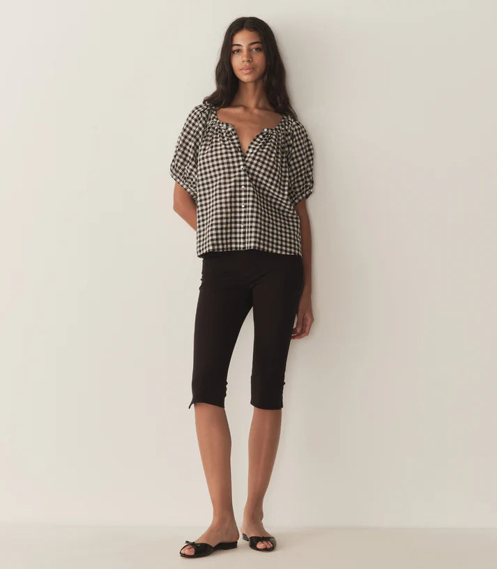 June Top Noir Greta Gingham