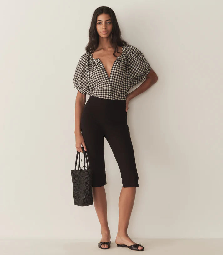 June Top Noir Greta Gingham