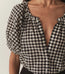 June Top Noir Greta Gingham