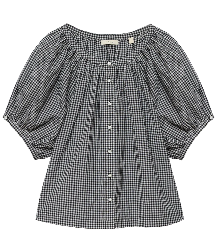 June Top Noir Gingham