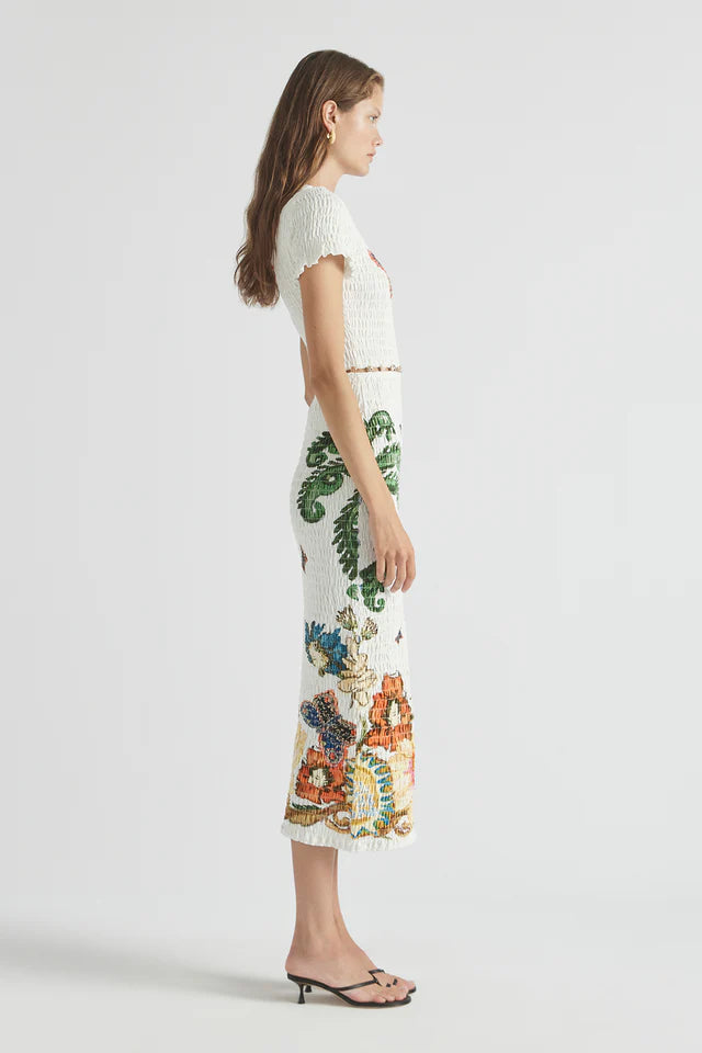 Home of the Art Shirred Long Dress