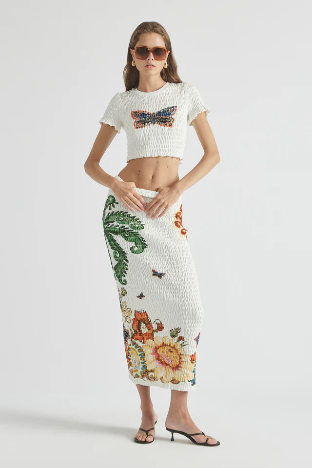 Home of the Art Shirred Long Dress