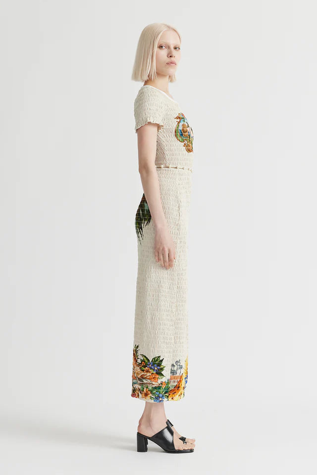 Trips Shirred Long Dress