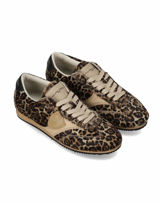 Planche Low Sneaker Animalier Beige Noir