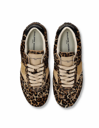Planche Low Sneaker Animalier Beige Noir