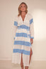 Makeda Button Up Dress Eshe Blue