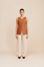 Lorenzo High Neck Vest Chestnut