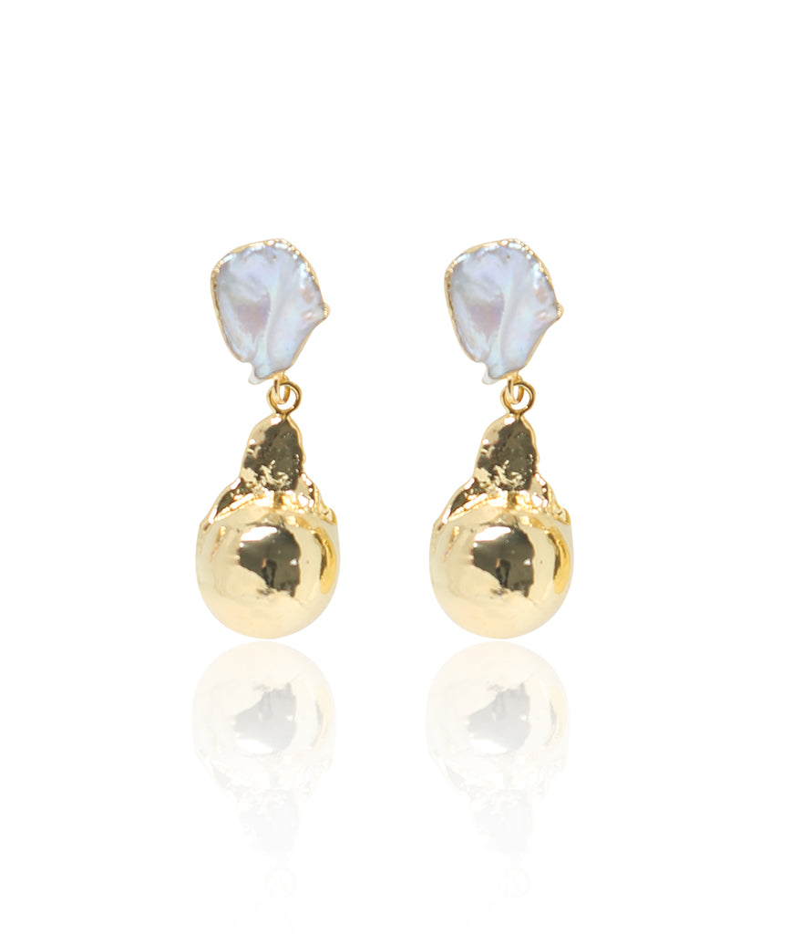 Laguna Pearl Gold Earrings