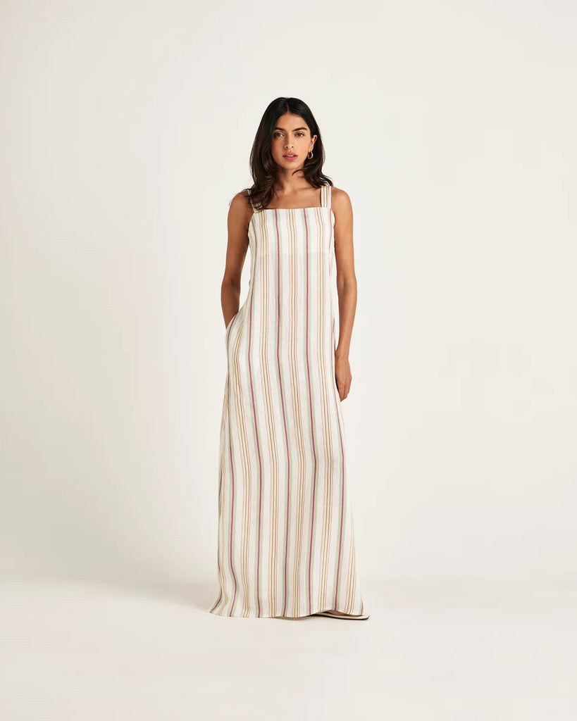 Leon Maxi Dress Loom Line Green