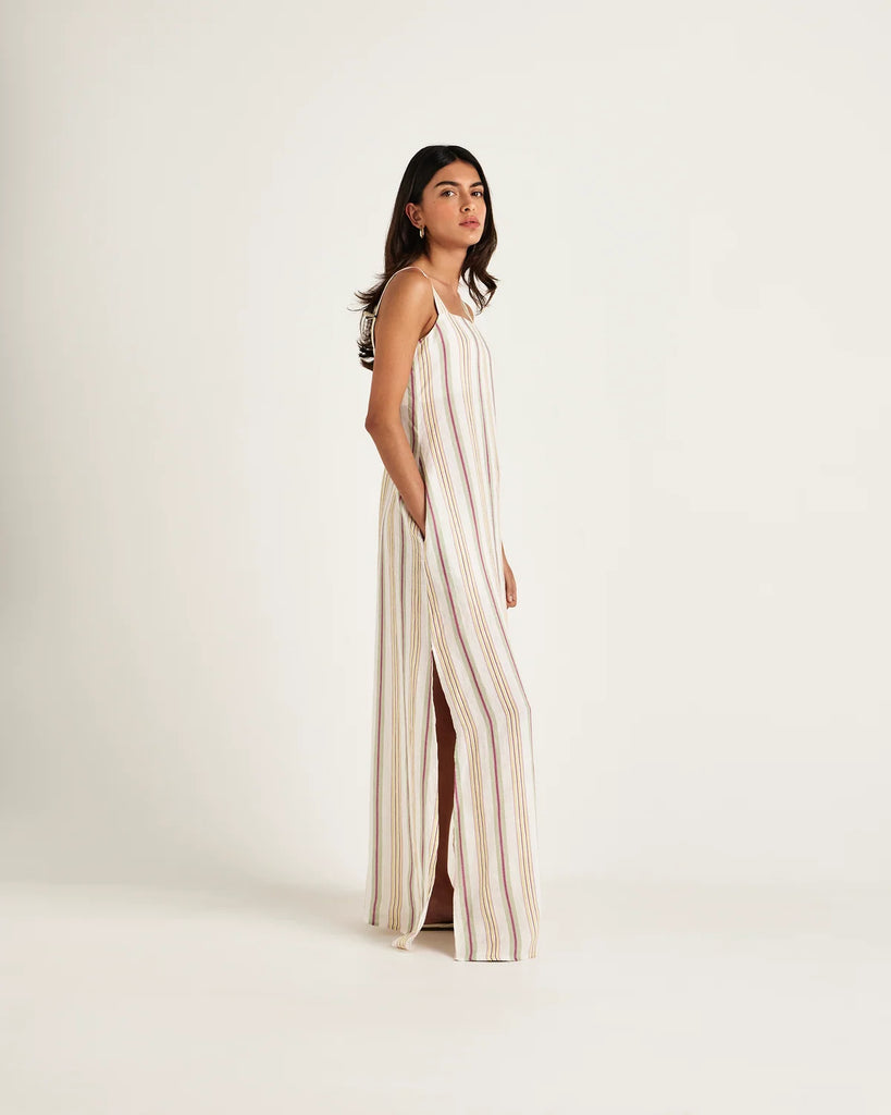 Leon Maxi Dress Loom Line Green