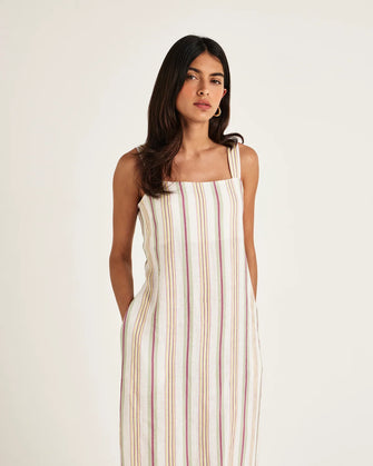 Leon Maxi Dress Loom Line Green