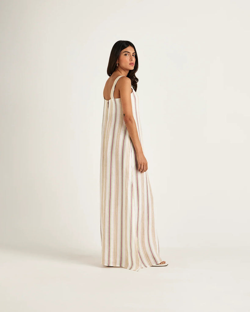 Leon Maxi Dress Loom Line Green