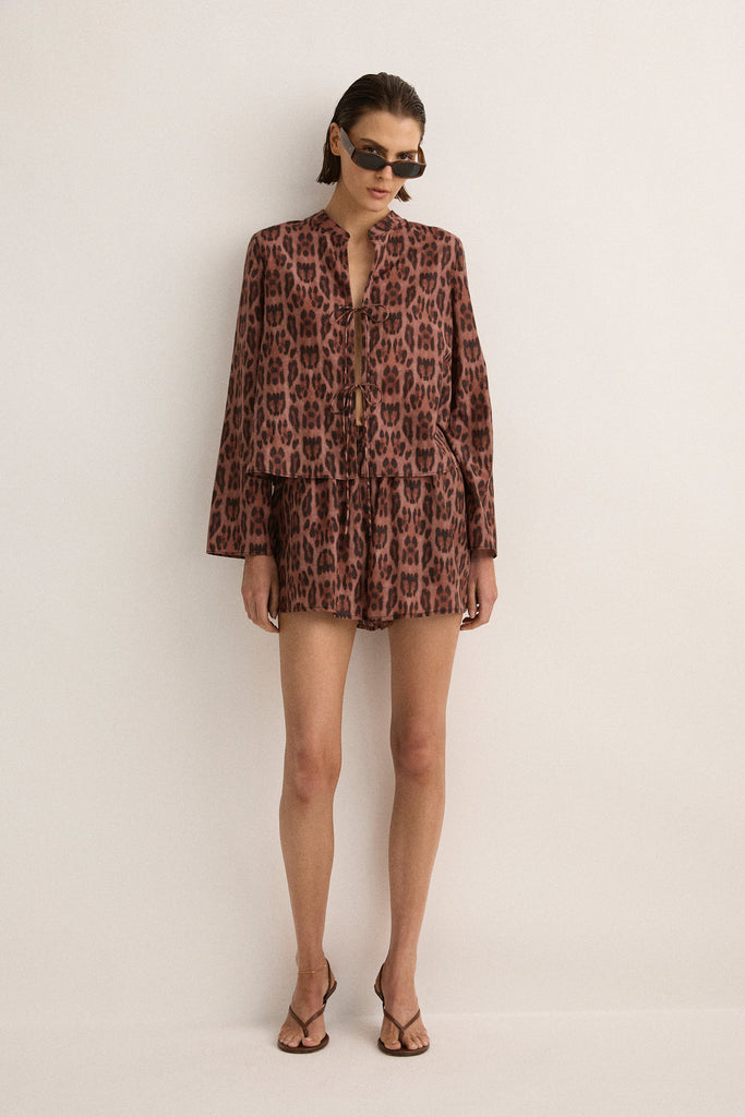 Relaxed Short Sunset Leopard