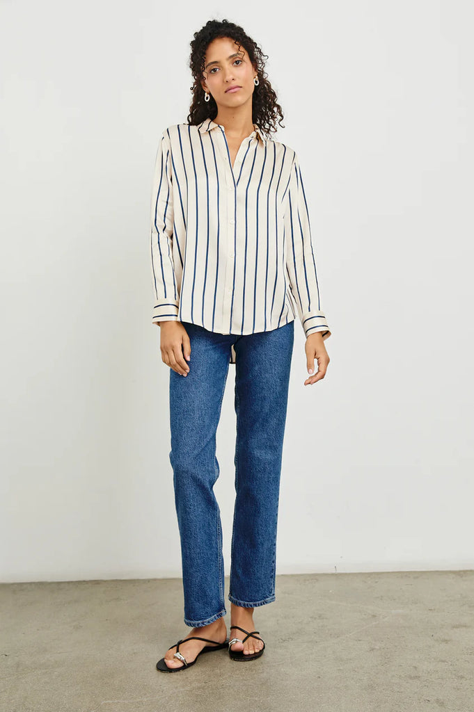 Maria Shirt Ceramic Navy Stripe