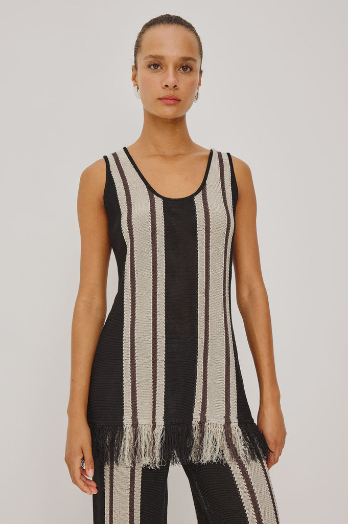 Martina Top Espresso Stripe