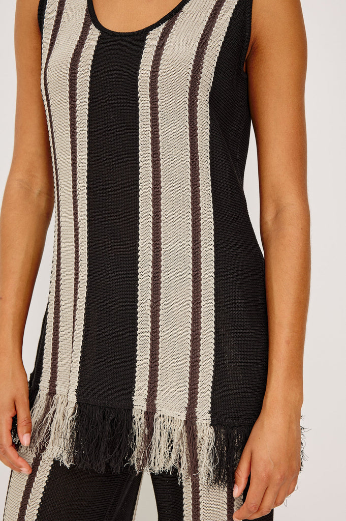 Martina Top Espresso Stripe