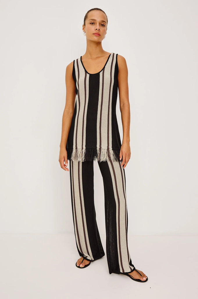 Martina Top Espresso Stripe