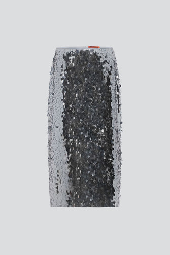 Mia Sequin Skirt Satellite Silver
