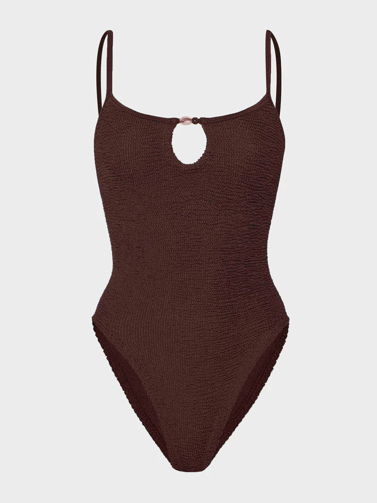 Mia Beaded Swim Metallic Chocolate