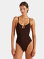 Mia Beaded Swim Metallic Chocolate