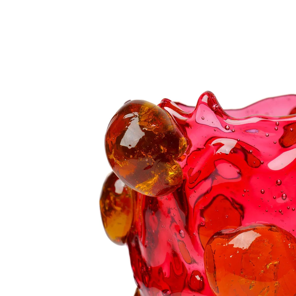 Nugget Vase M Fuchsia & Amber