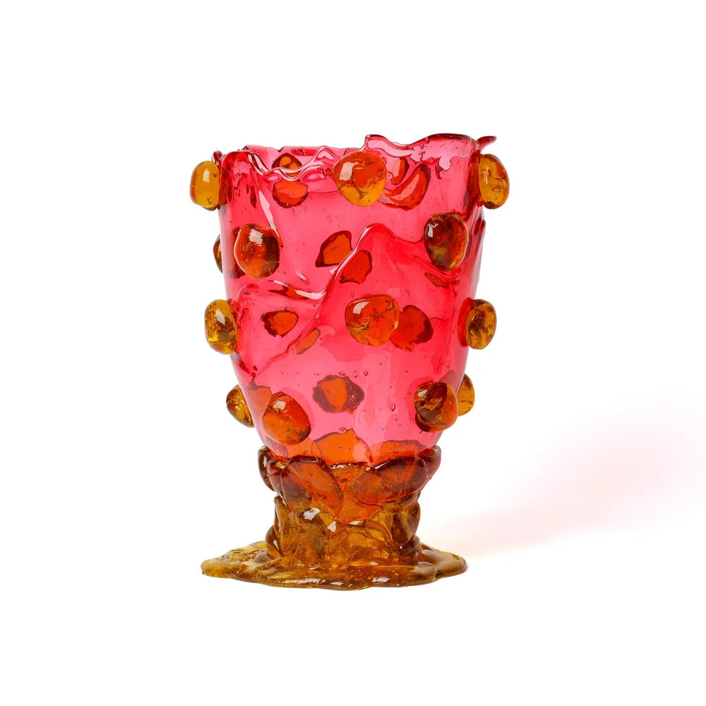 Nugget Vase M Fuchsia & Amber