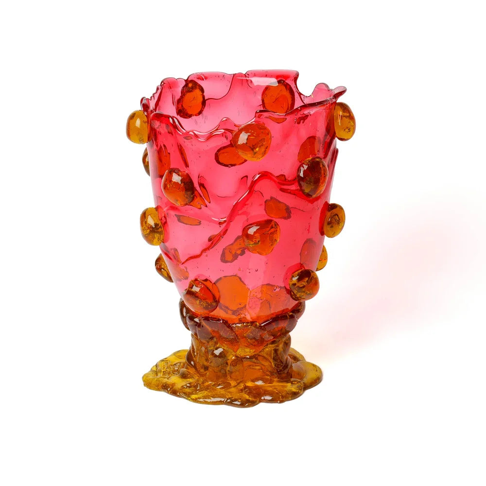 Nugget Vase M Fuchsia & Amber