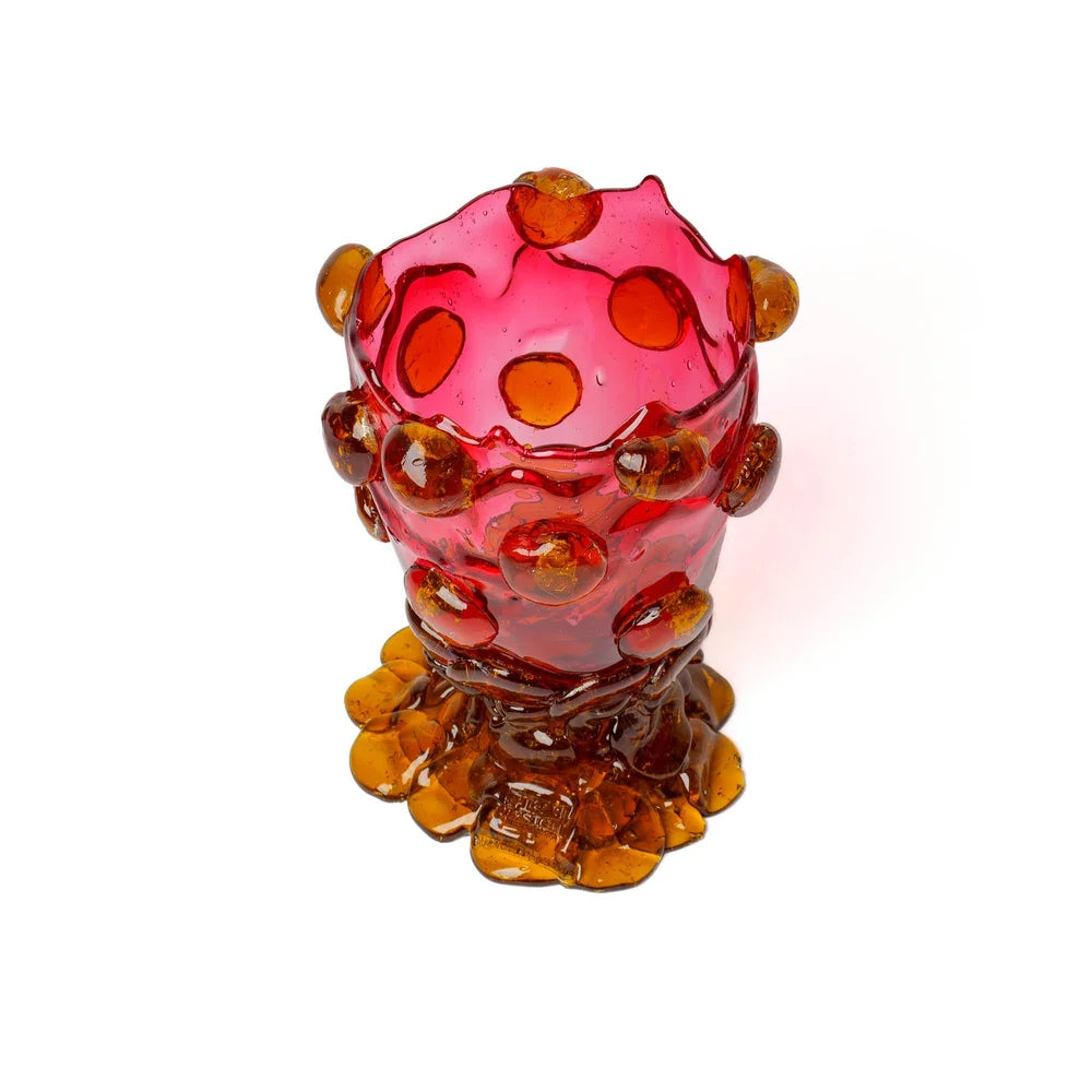 Nugget Vase M Fuchsia & Amber