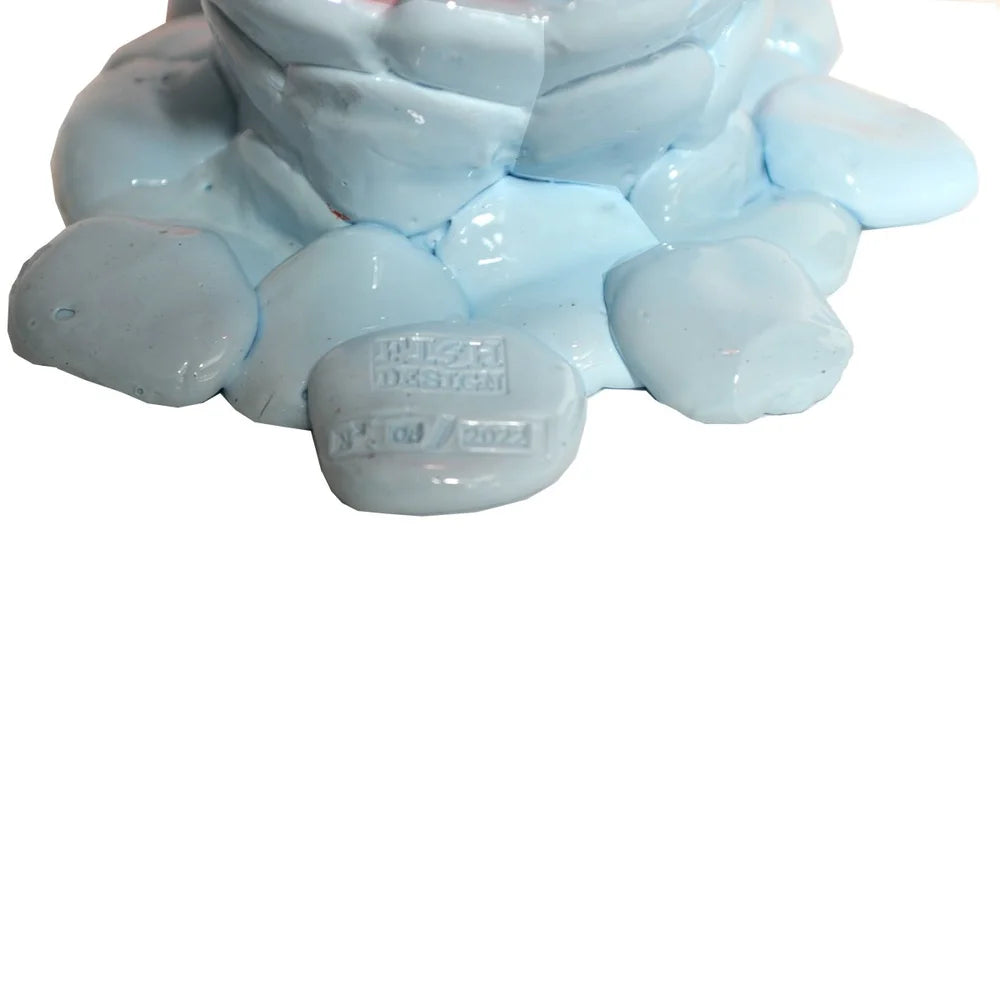 Nugget Vase L Red & Light Blue
