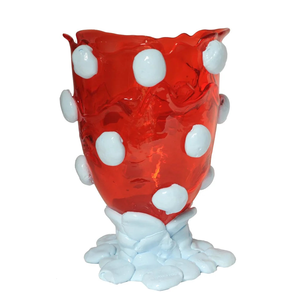 Nugget Vase L Red & Light Blue