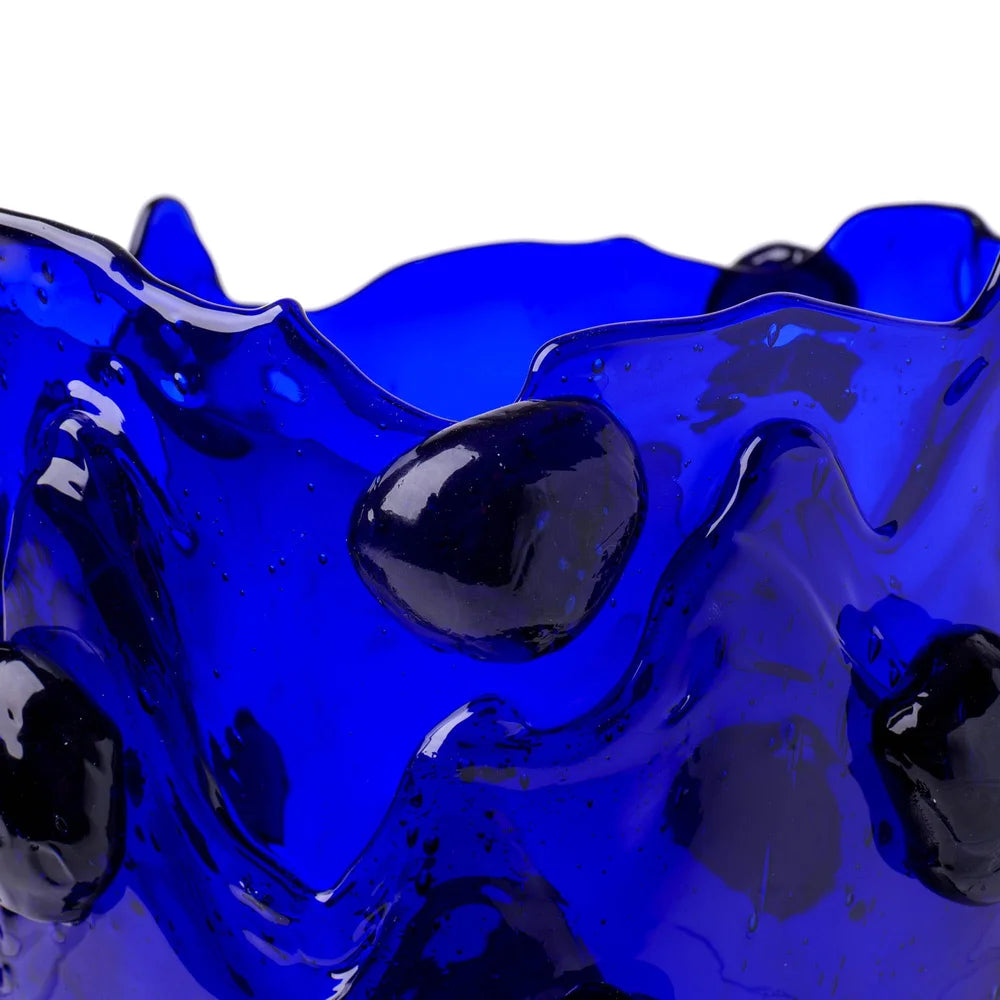 Nugget Vase L Clear Blue