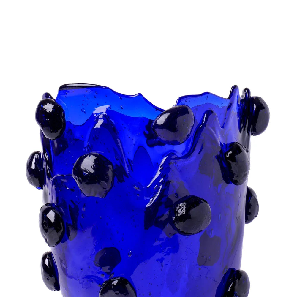 Nugget Vase L Clear Blue