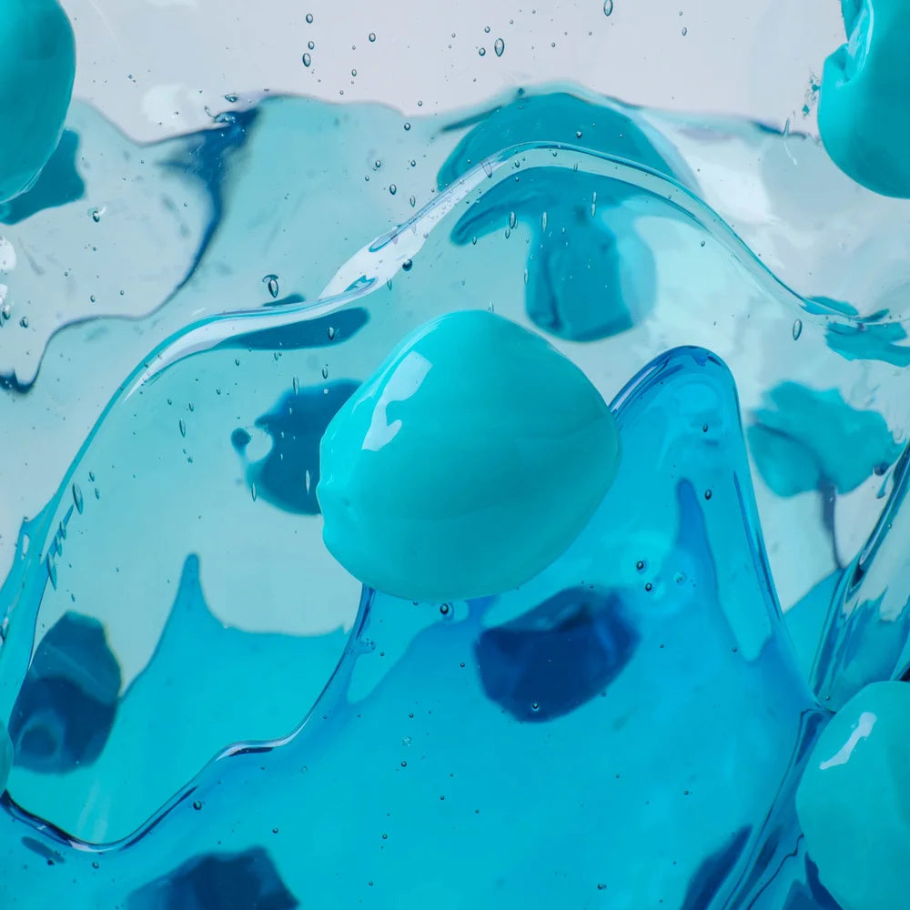 Nugget Vase M Clear Aqua, Emerald and Matte Turquoise PRE-ORDER