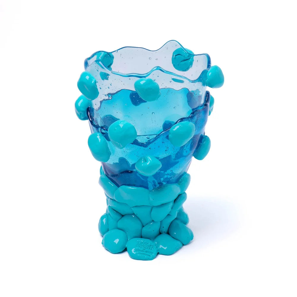 Nugget Vase M Clear Aqua, Emerald and Matte Turquoise PRE-ORDER