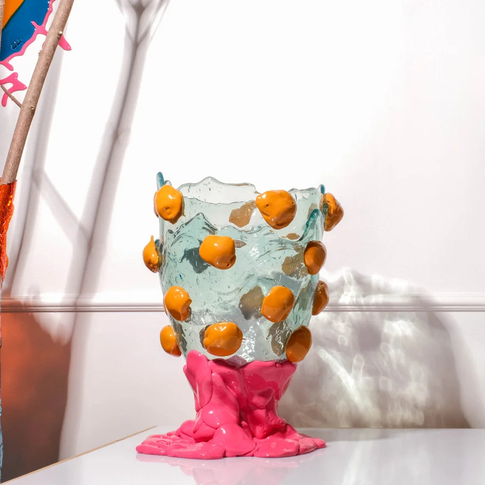 Nugget Vase S Aqua Matt Ochre Fuchsia PRE-ORDER