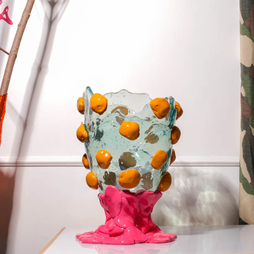 Nugget Vase S Aqua Matt Ochre Fuchsia PRE-ORDER