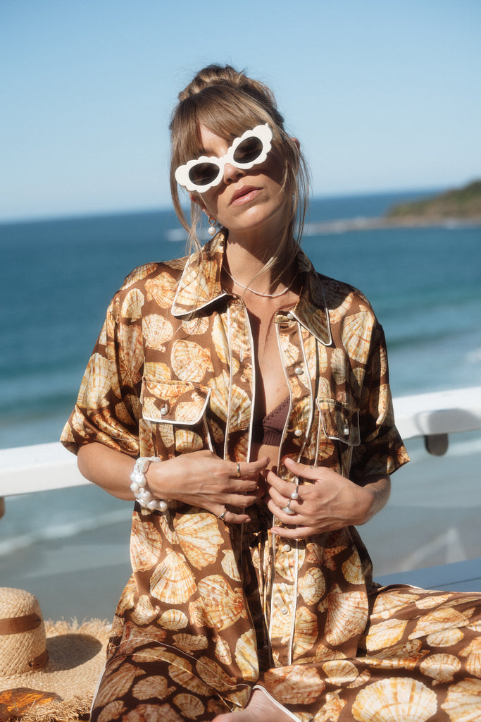 By The Seashore Silk Shirt Mocha